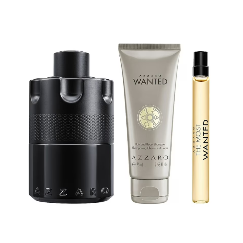 أزارو عطر ذا موست وانتد إنتنس جيفت أو دو بارفان للرجال - 100 مل - مجموعة من 3 قطع
