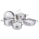 OSFE Alfa Stainless Steel Cookware Set 9 Pcs Flat Lid Design