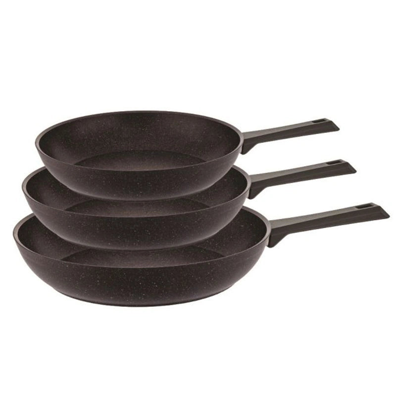 Vivaldi Granite Fry Pan Set 3 PCS 20-24-28 cm - Black