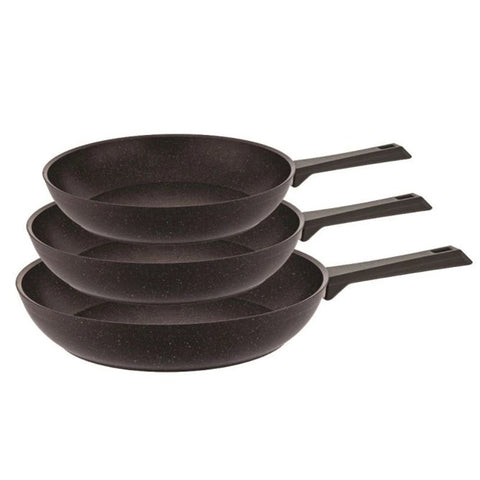 Vivaldi Granite Fry Pan Set 3 PCS 20-24-28 cm - Black