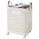 • Khamsan 55L Large Rolling Laundry Basket, Foldable with Handle
