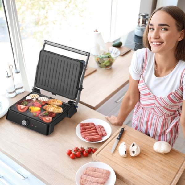 Westinghouse, Retro Contact Grill 2200W with Adjustable Temperature & 180° Open Plates