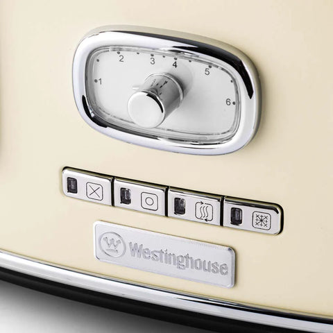 Westinghouse, Retro 4-Slice Toaster with Adjustable Browning & Reheat Function – 1750W