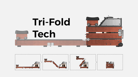 KingSmith Water Rowing Machine With Tri-Fold Patent - Walnut