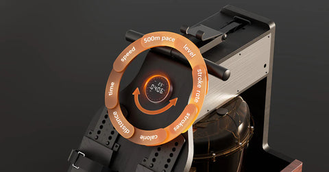 KingSmith Water Rowing Machine With Tri-Fold Patent - Walnut