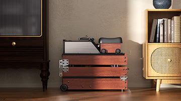 KingSmith Water Rowing Machine With Tri-Fold Patent - Walnut