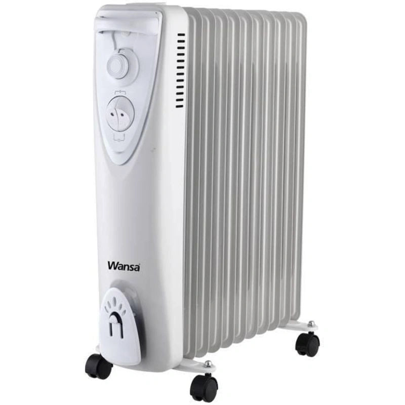 Wansa 11 Fins Oil Heater, 2500w - White