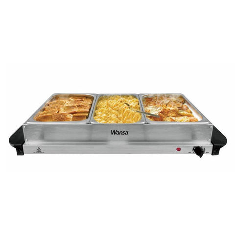 Wansa TG-BS300, 3-Dish Countertop Food Warmer – 300W, Stainless Steel
