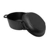Westinghouse 5-Quart Pre-Seasoned Cast Iron Dutch Oven with 10.25-Inch Skillet Lid – Black