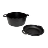 Westinghouse 5-Quart Pre-Seasoned Cast Iron Dutch Oven with 10.25-Inch Skillet Lid – Black