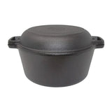 Westinghouse 5-Quart Pre-Seasoned Cast Iron Dutch Oven with 10.25-Inch Skillet Lid – Black