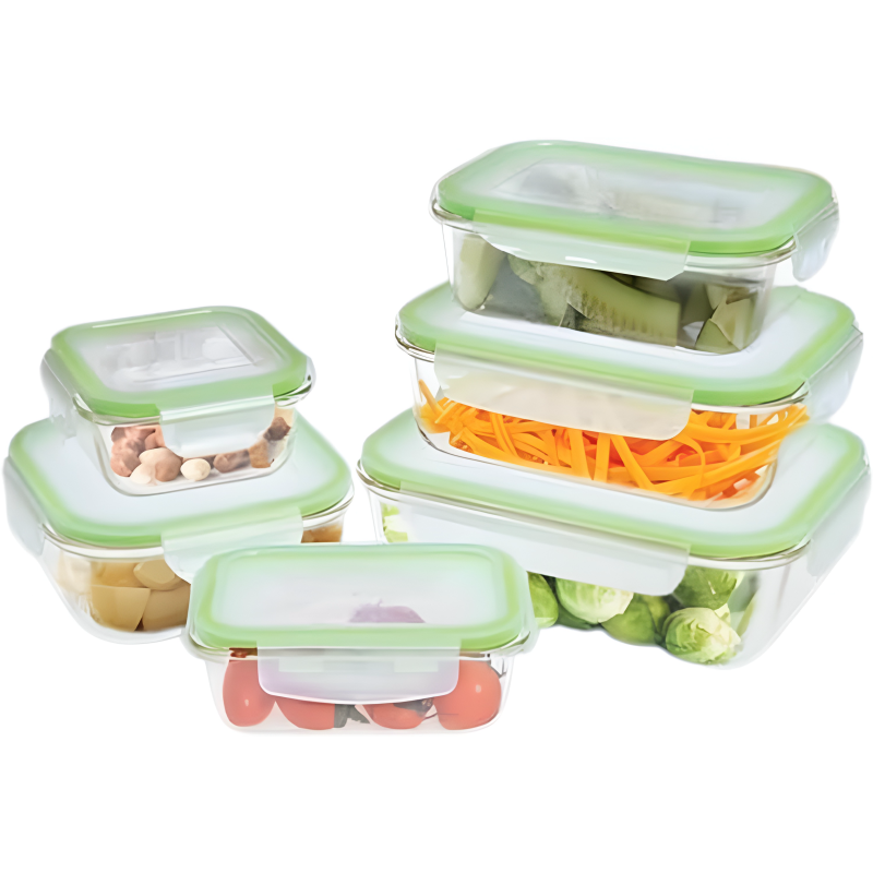 Westinghouse, 6-Piece Glass Food Storage Container Set - Airtight Lids - 320ml to 1520ml