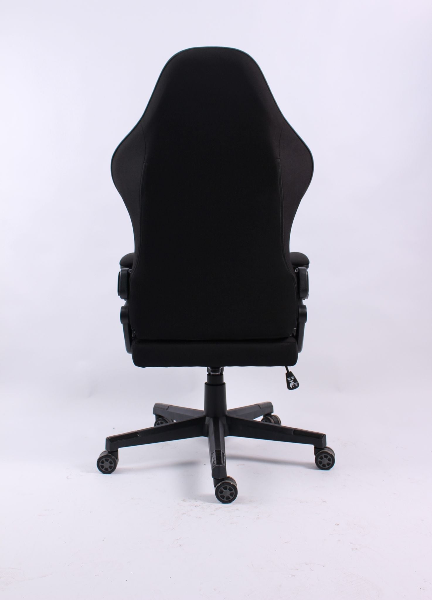 Black Bull Gaming Chair With Headrest Up & Down Slide Adjustable and Moveable Armrest, Woven Fabric ( Installation not included )