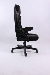 Black Bull Gaming Chair With Headrest Up & Down Slide Adjustable and Moveable Armrest, Woven Fabric ( Installation not included )