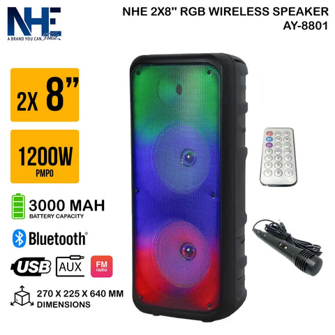 NHE 2x8 RGB Wireless Speaker AY-8801