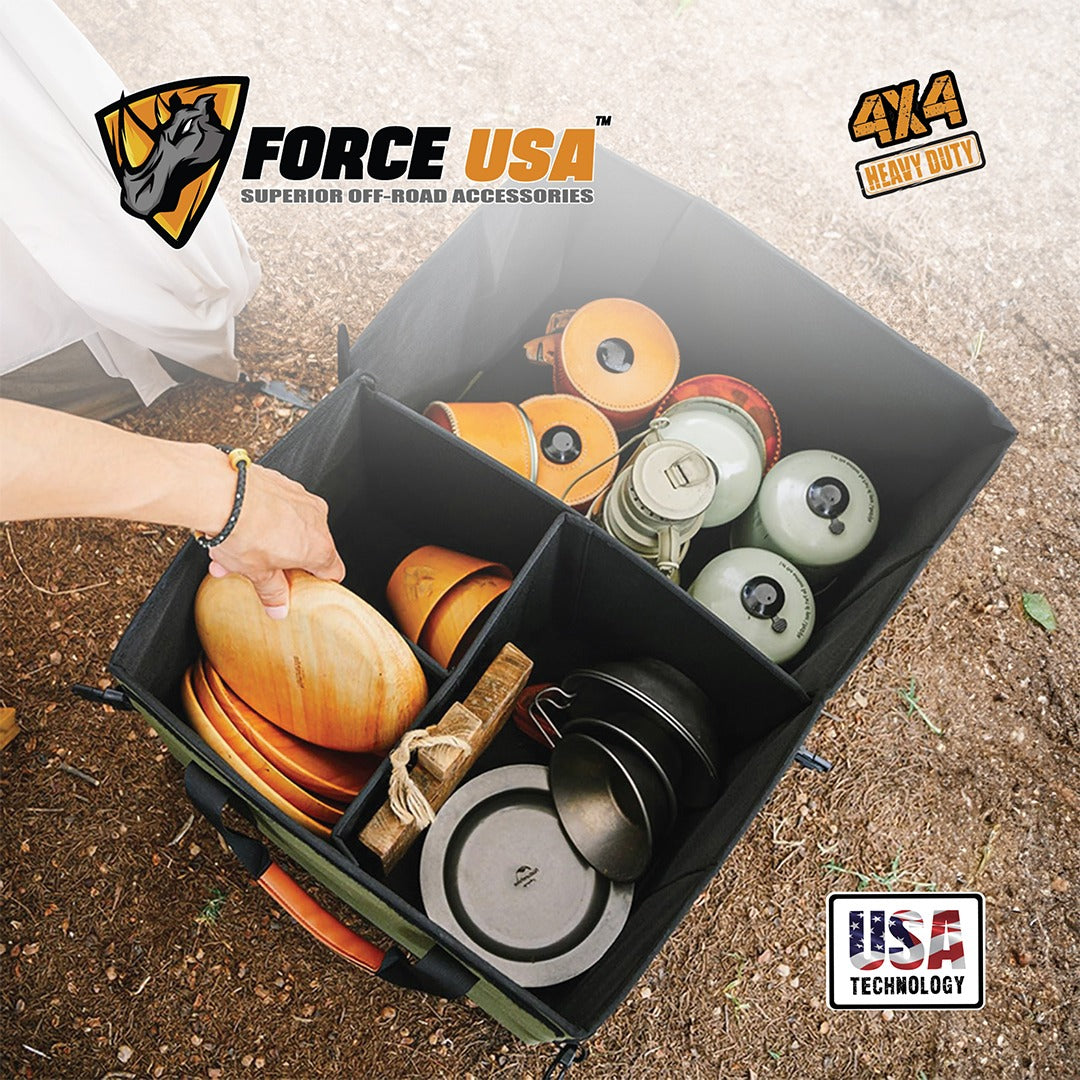 FORCE USA Carry Bag Organizer Storage, multiple compartments and pockets to neatly store tools, accessories, and personal items.