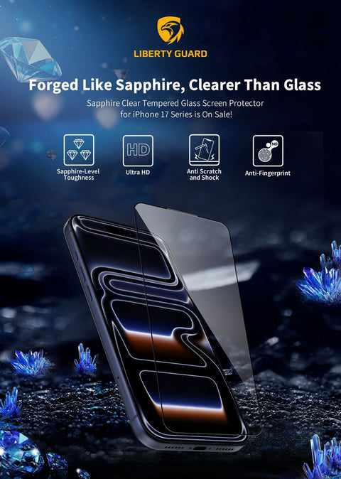 Liberty Guard, Clear 9H Hardness, Anti-Static, Black Edge, Screen Protector (17 Pro Max)