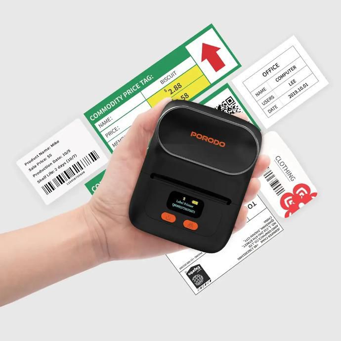 Porodo Lifestyle Super HD Thermal Printer 203DPI – Portable Inkless Label & Receipt Printer with Type-C Charging