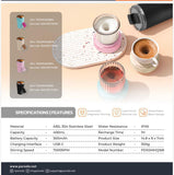 Porodo Lifestyle Automatic Magnetic Stirring Mug 400ml with High-Speed Mixing & USB-C Fast Charging