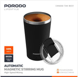 Porodo Lifestyle Automatic Magnetic Stirring Mug 400ml with High-Speed Mixing & USB-C Fast Charging