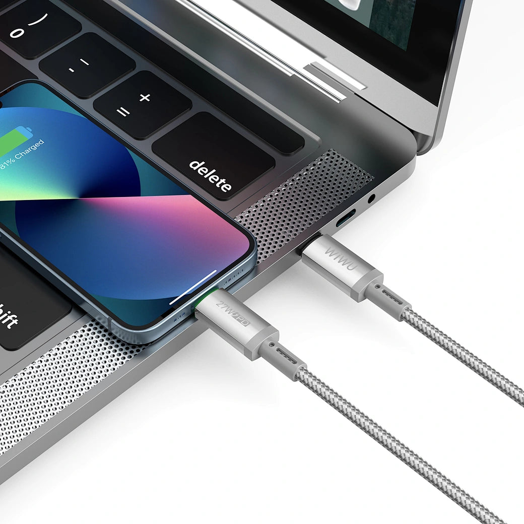 WiWU, 27W Maglink Magnetic USB-C to Lightning Cable – Fast Charging, Nylon Braided