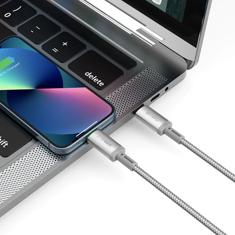 WiWU, 27W Maglink Magnetic USB-C to Lightning Cable – Fast Charging, Nylon Braided