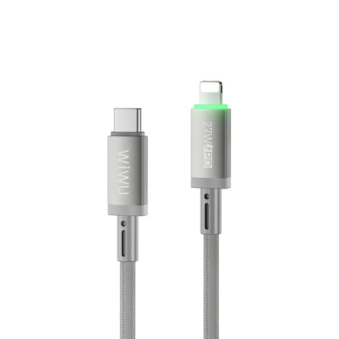 WiWU, 27W Maglink Magnetic USB-C to Lightning Cable – Fast Charging, Nylon Braided