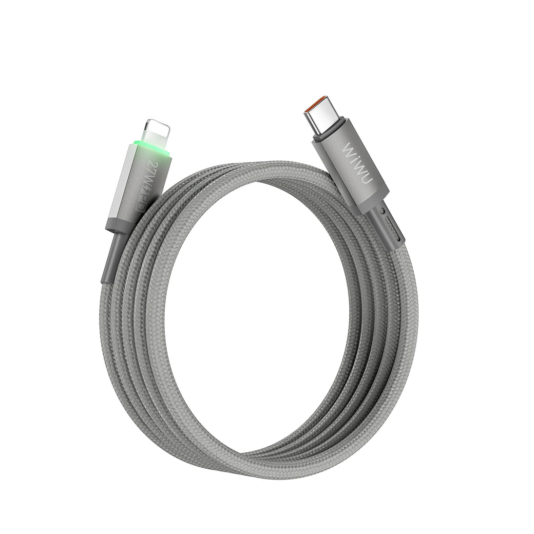 WiWU, 27W Maglink Magnetic USB-C to Lightning Cable – Fast Charging, Nylon Braided