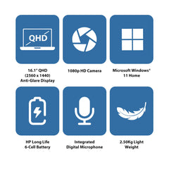 كمبيوتر محمول للألعاب HP Victus 16-R0008NE - شاشة 16.1 بوصة QHD / معالج i7 / ذاكرة 16 جيجابايت / سعة 1 تيرابايت (محرك أقراص SSD NVMe M.2) / بطاقة رسومات RTX 4060 8 جيجابايت VGA / نظام التشغيل Windows 11 Home / سنة واحدة / فضي ميكا - كمبيوتر محمول