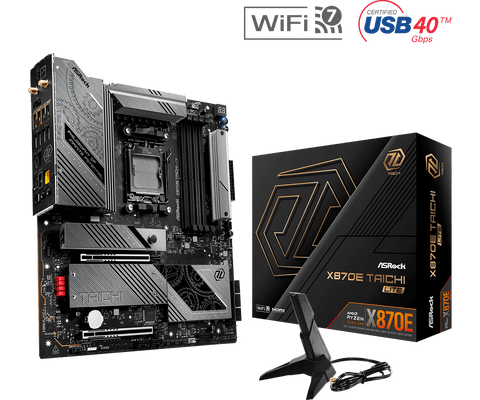 أس روك X870E تايتشي لايت - لوحة أم AMD AM5 EATX، DDR5، WiFi 7