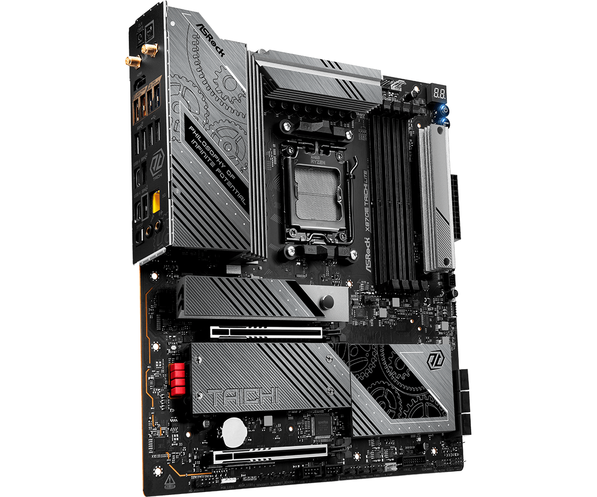 أس روك X870E تايتشي لايت - لوحة أم AMD AM5 EATX، DDR5، WiFi 7