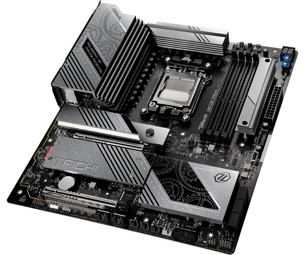 أس روك X870E تايتشي لايت - لوحة أم AMD AM5 EATX، DDR5، WiFi 7