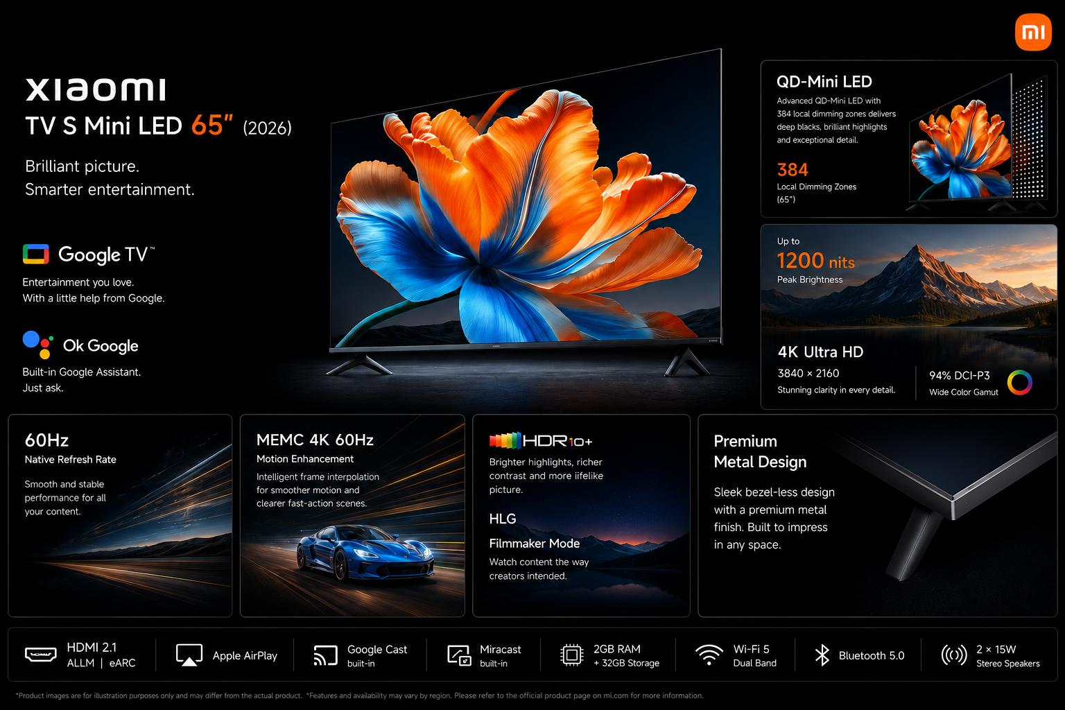 Xiaomi TV S Mini LED 65" 2026 – 4K Smart TV