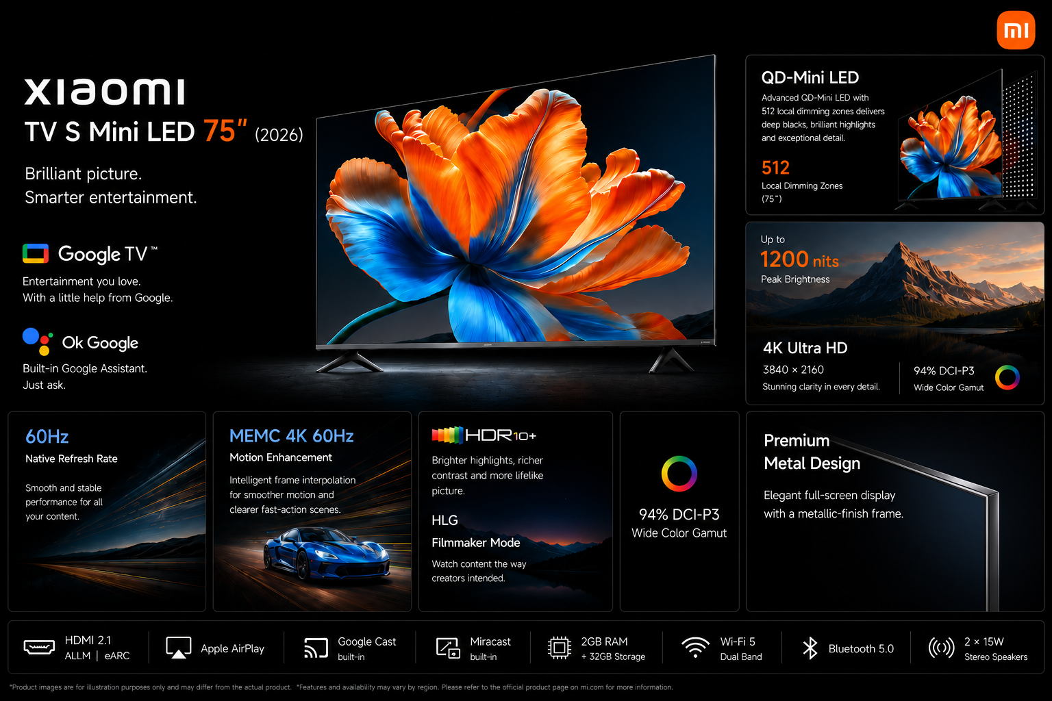 Xiaomi TV S Mini LED 75" 2026 – 4K Smart TV