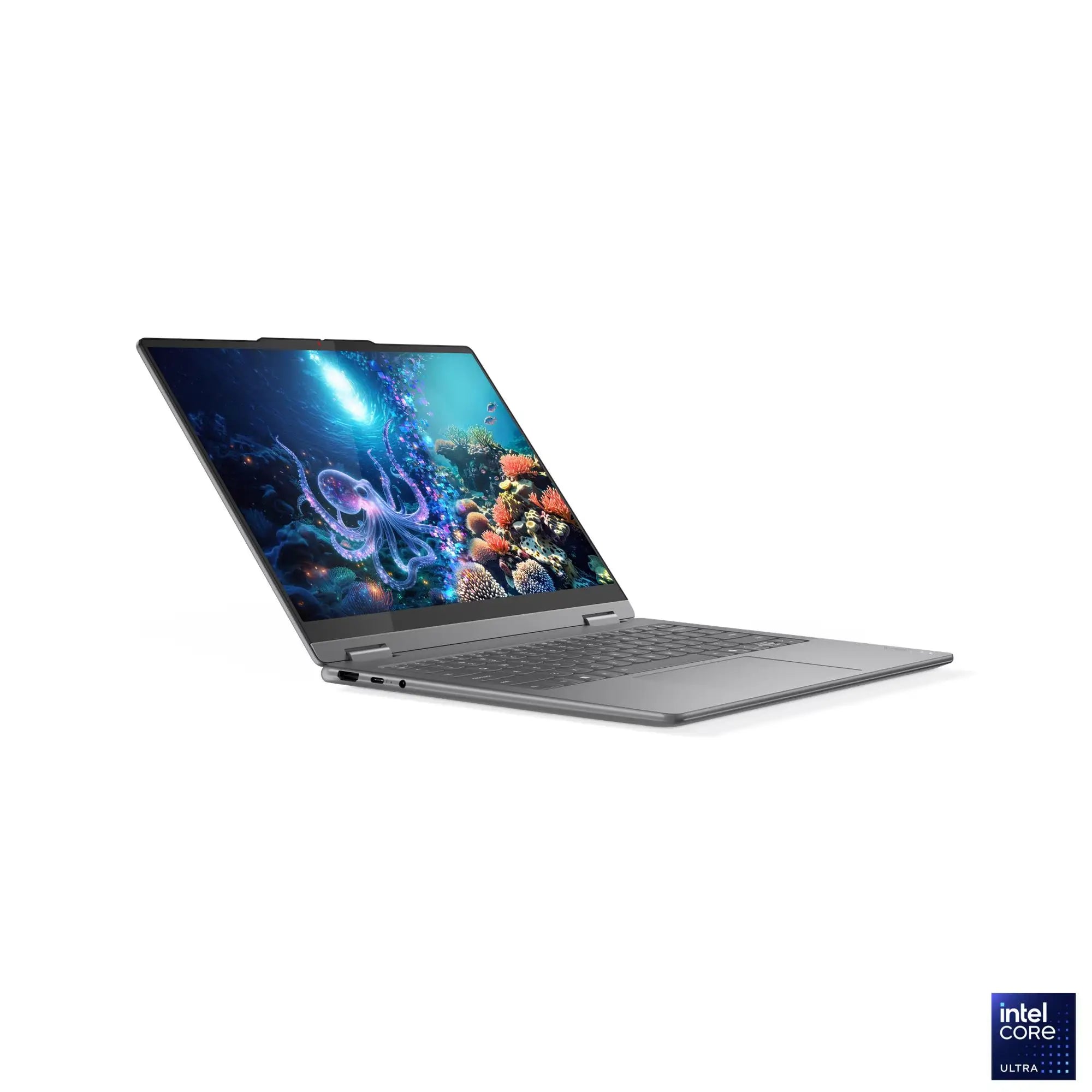 لينوفو لابتوب Yoga 7 2-in-1 14ILL10 بشاشة لمس OLED مقاس 14 بوصة WUXGA – معالج Intel Core Ultra 7 256V، رام 16 جيجا، هارد 512 جيجا M.2 SSD، كرت شاشة Intel Arc 140V، نظام Windows 11 Home، لوحة مفاتيح بإضاءة خلفية عربي و إنجليزي، لونا جراي، ضمان سنة + قلم
