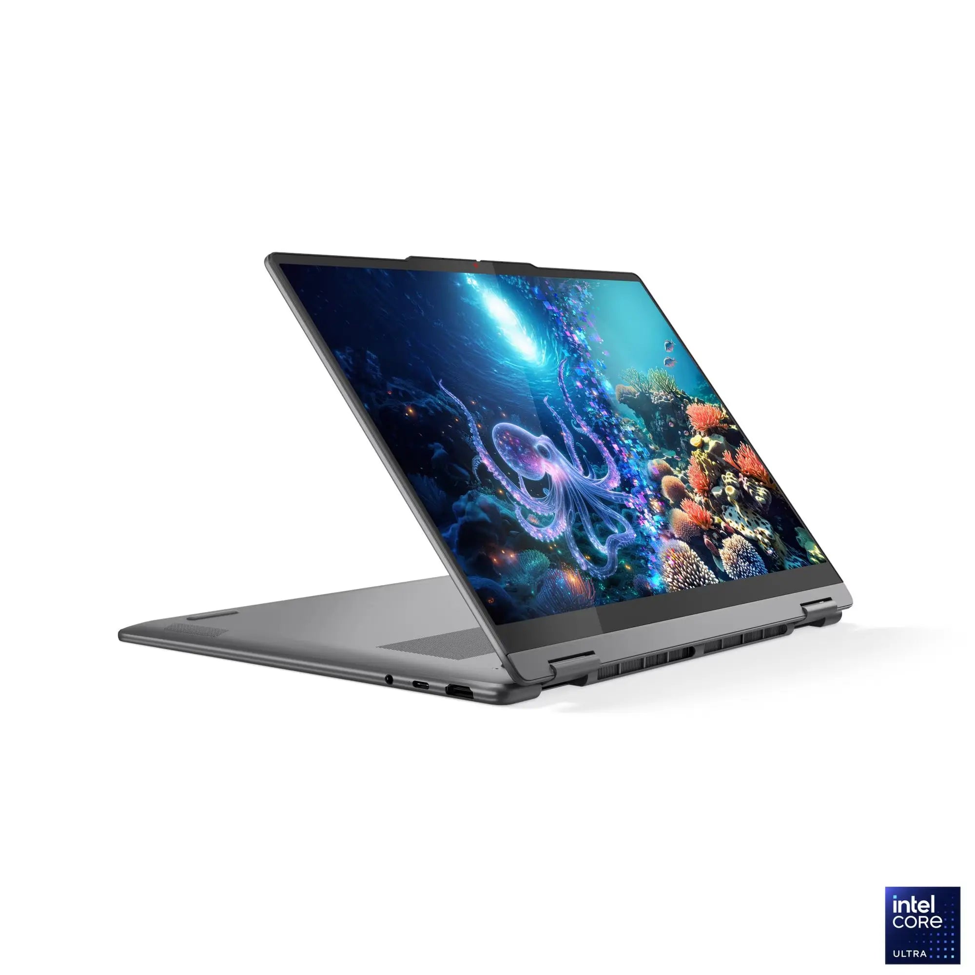 لينوفو لابتوب Yoga 7 2-in-1 14ILL10 بشاشة لمس OLED مقاس 14 بوصة WUXGA – معالج Intel Core Ultra 7 256V، رام 16 جيجا، هارد 512 جيجا M.2 SSD، كرت شاشة Intel Arc 140V، نظام Windows 11 Home، لوحة مفاتيح بإضاءة خلفية عربي و إنجليزي، لونا جراي، ضمان سنة + قلم