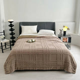 Plaid Embossed Grid Pattern Blanket,Size 200X230 CM