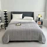 Plaid Embossed Grid Pattern Blanket,Size 200X230 CM