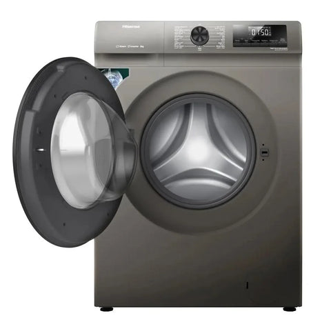 Hisense 8kg Front Load Washing Machine, 15 Programs, 1200RPM, A+++, WFQP8012JT/S - Grey