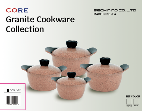 Core Granite Cookware Collection 8 Pcs Set 32+28+24+20cm