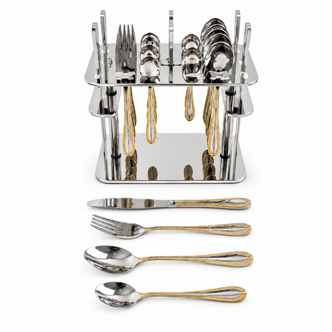 Gold Stainless Steel Cutlery Set - 24pcs