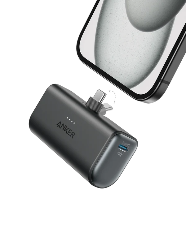 Anker Nano Power Bank 5000mAh 22.5W Built-In USB-C Connector - Black