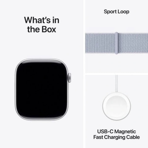 Apple Watch Series 10 GPS 46mm Silver Aluminium Case With Blue Cloud Sport Loop