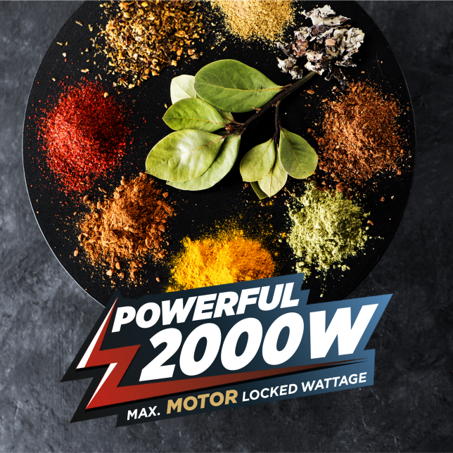 باناسونيك MX-AE465RTZ، خلاط مطحونة قوي مع قفل أمان مزدوج، 4 أوعية متعددة الاستخدام، 2000 واط