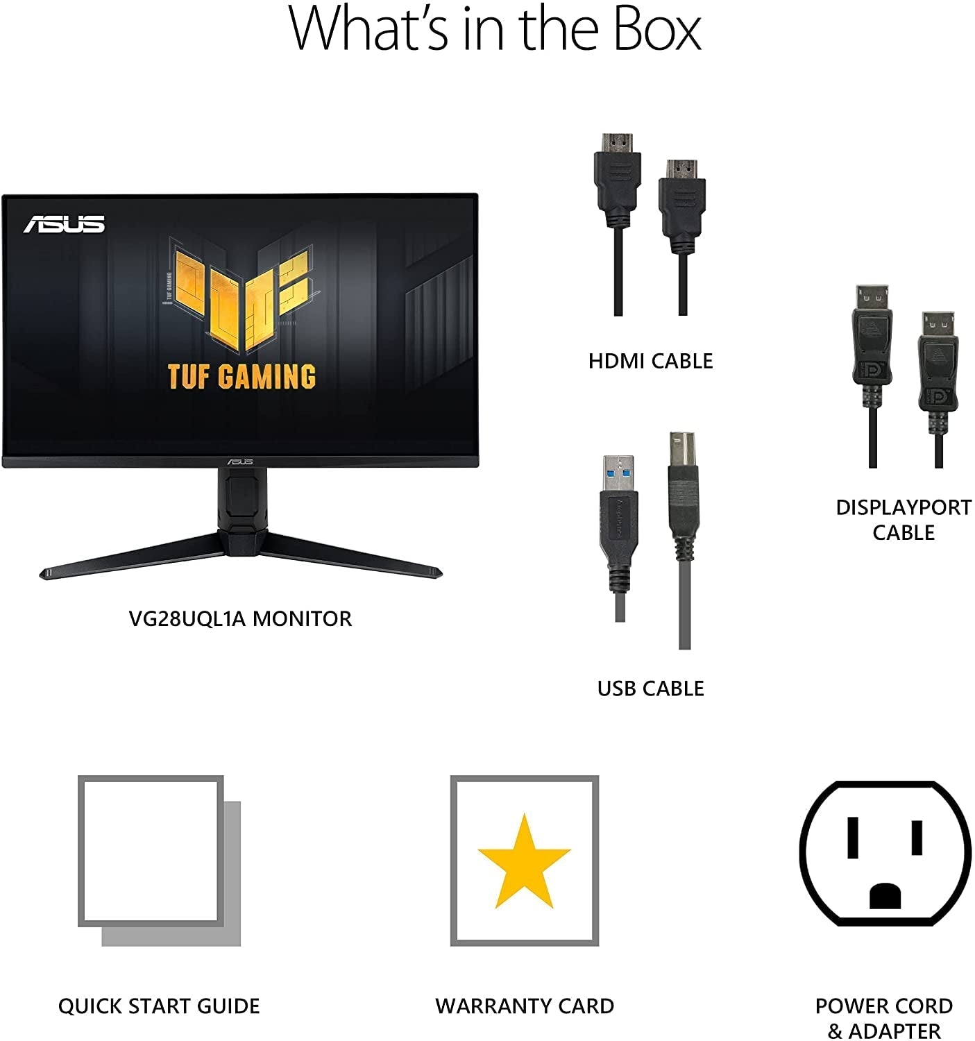 ASUS TUF 28inch,4K, HDMI 2.1, 144Hz, 1ms,Flat Gaming Monitor-VG28UQL1A