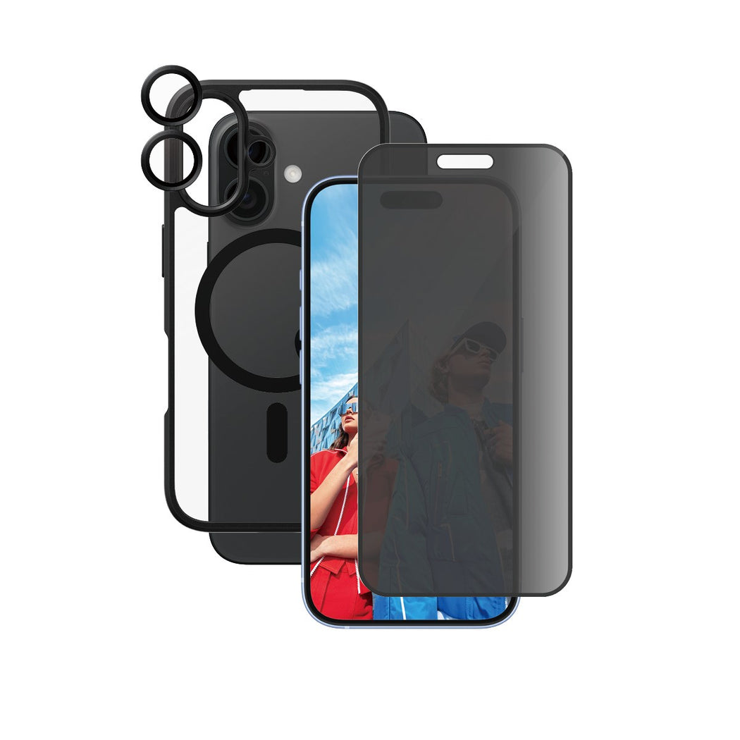 CARE by PanzerGlass® Flagship 3-in-1 Privacy Bundle iPhone 16
