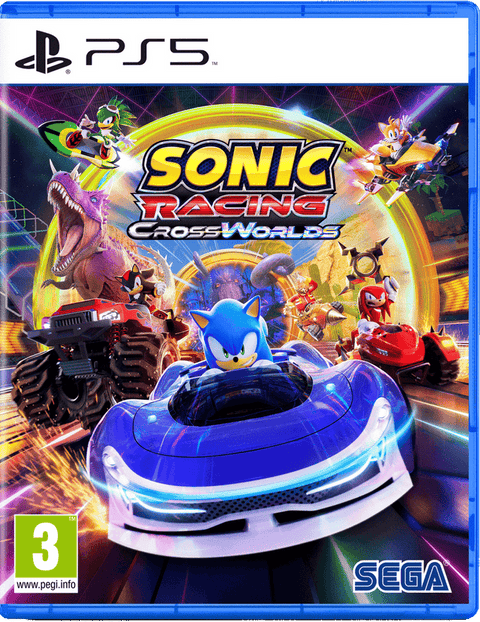 لعبة Sonic Racing CrossWorlds لجهاز PS5 نسخة أوروبية PEGI سباق آركيد