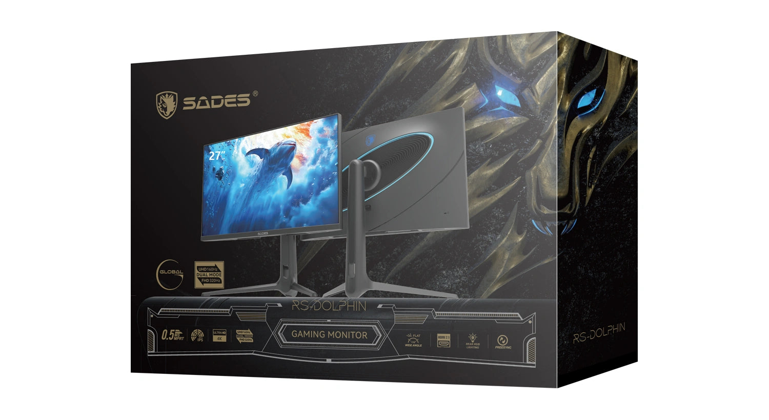 Sades RS-Dolphin SA-F01U27, 27" Gaming Monitor - Black