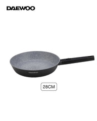 Daewoo 28cm Die-Cast Aluminum Fry Pan, Non-Stick Granite Coating, Full Induction Base, Bakelite Handle, black, Chemical-Free.