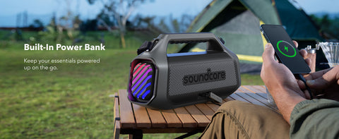 أنكر ساوندكور بوم 2 بلس، مكبر صوت بلوتوث محمول، 140 واط - أسود